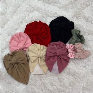 Colorful Kids Bonnet & Bow Set